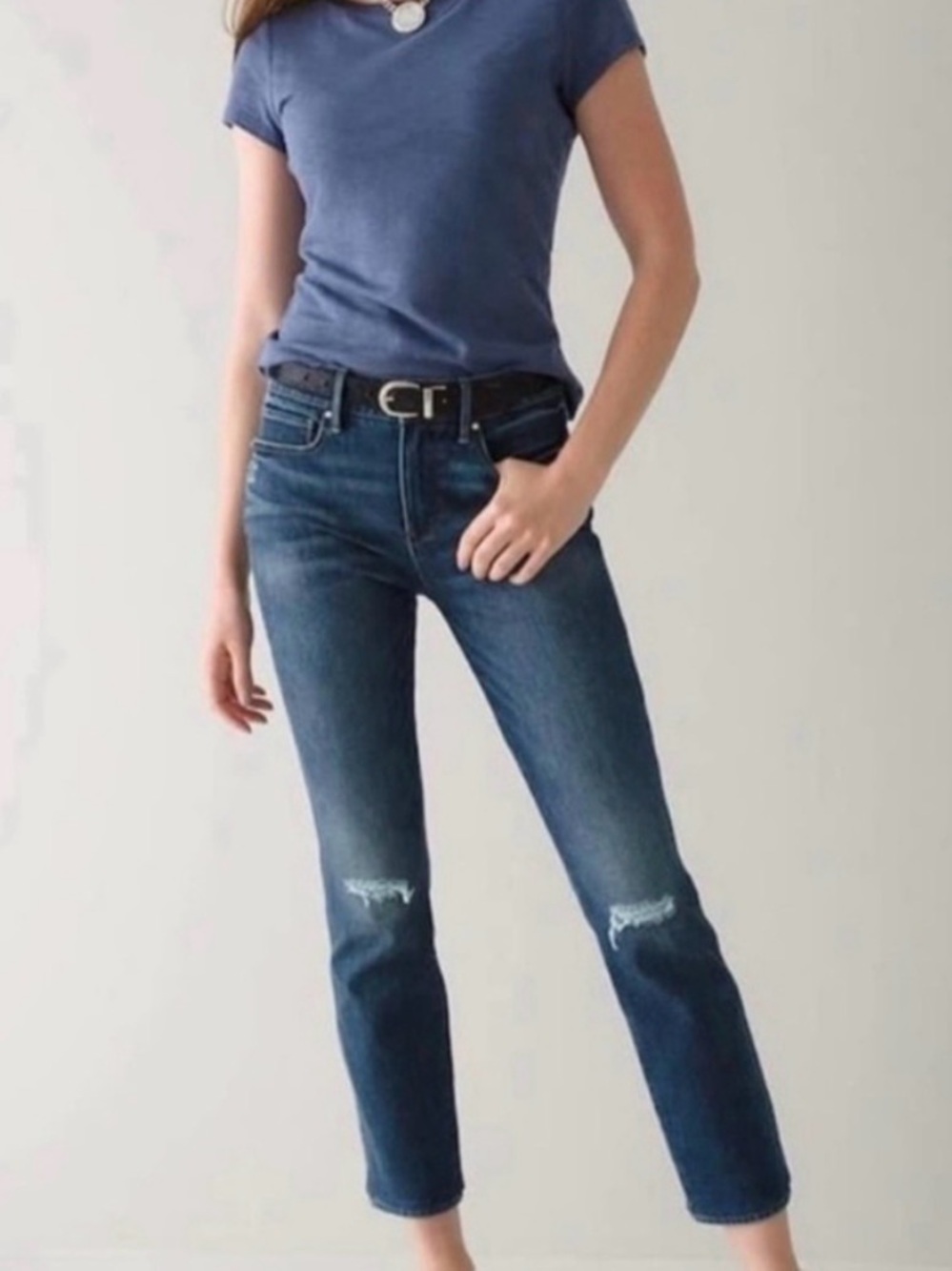 White House Black Market 14 The Sculpt High-Rise Straight Crop Skinny Jeans